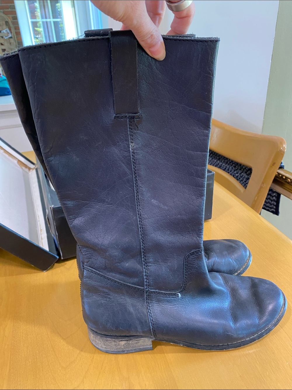 MIA Black Leather Women's Heeled Boots